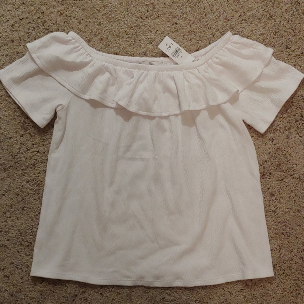 Loft Crinkle Off the Shoulder Top